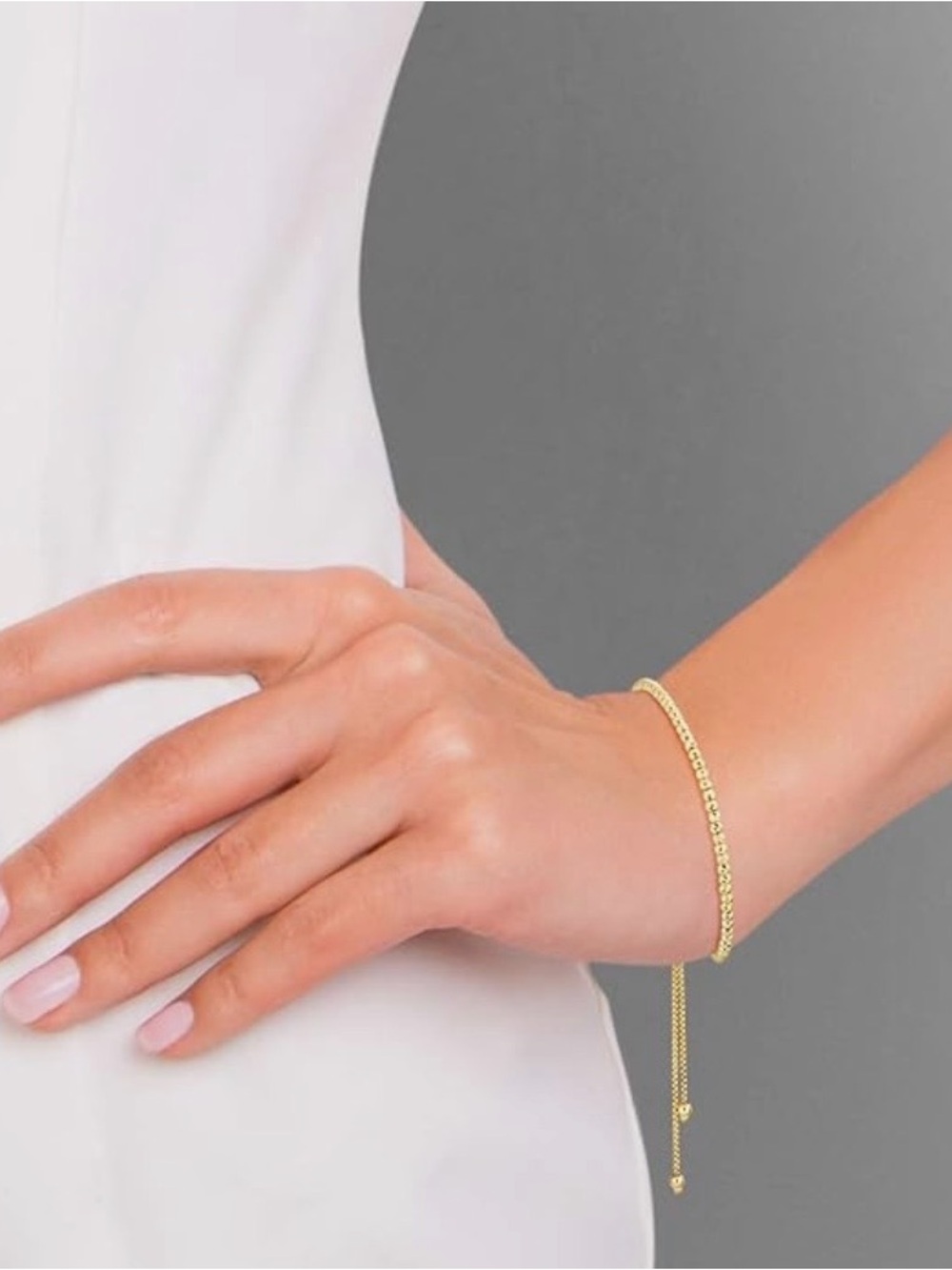MIABELLA gold plated diamond cut adjustable bracelet